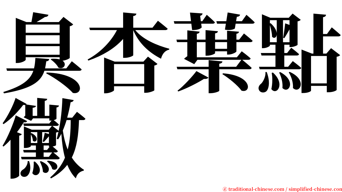 臭杏葉點黴 serif font