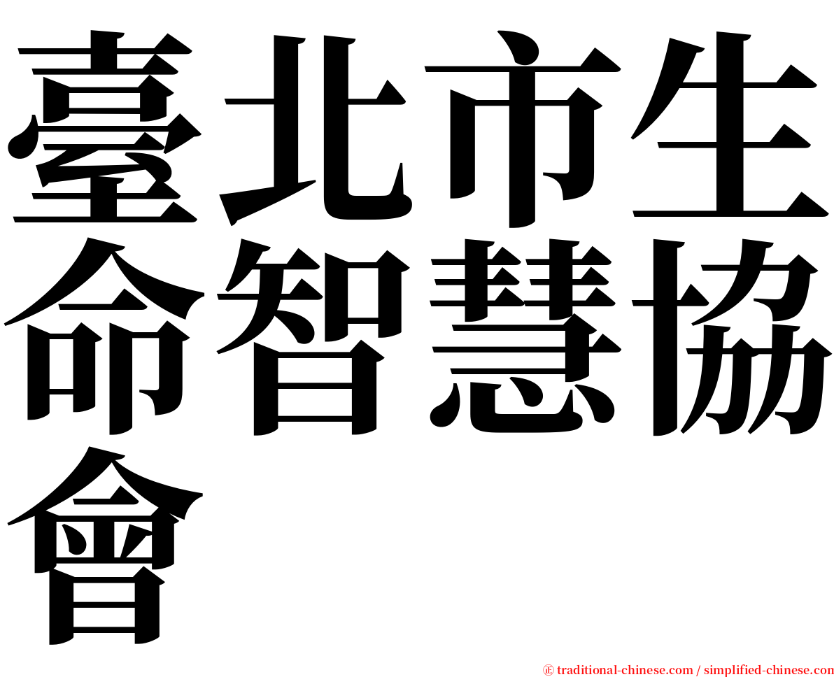 臺北市生命智慧協會 serif font