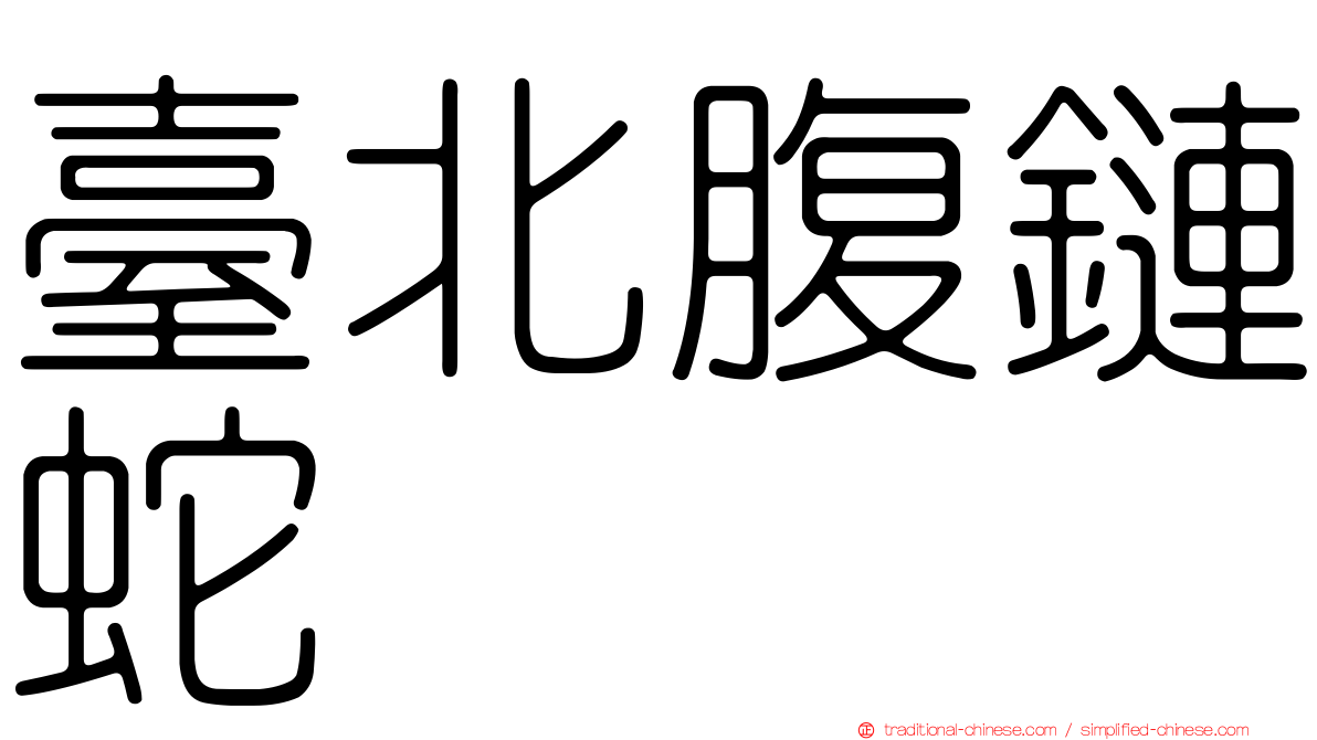 臺北腹鏈蛇