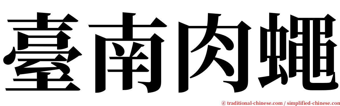臺南肉蠅 serif font