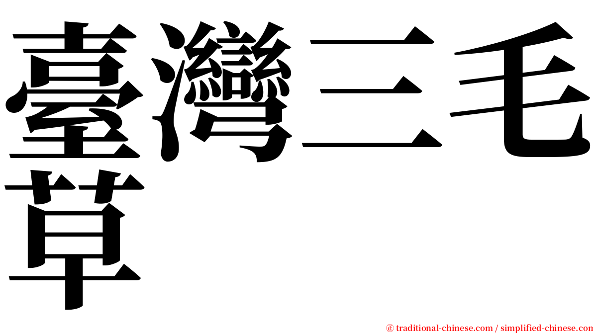 臺灣三毛草 serif font