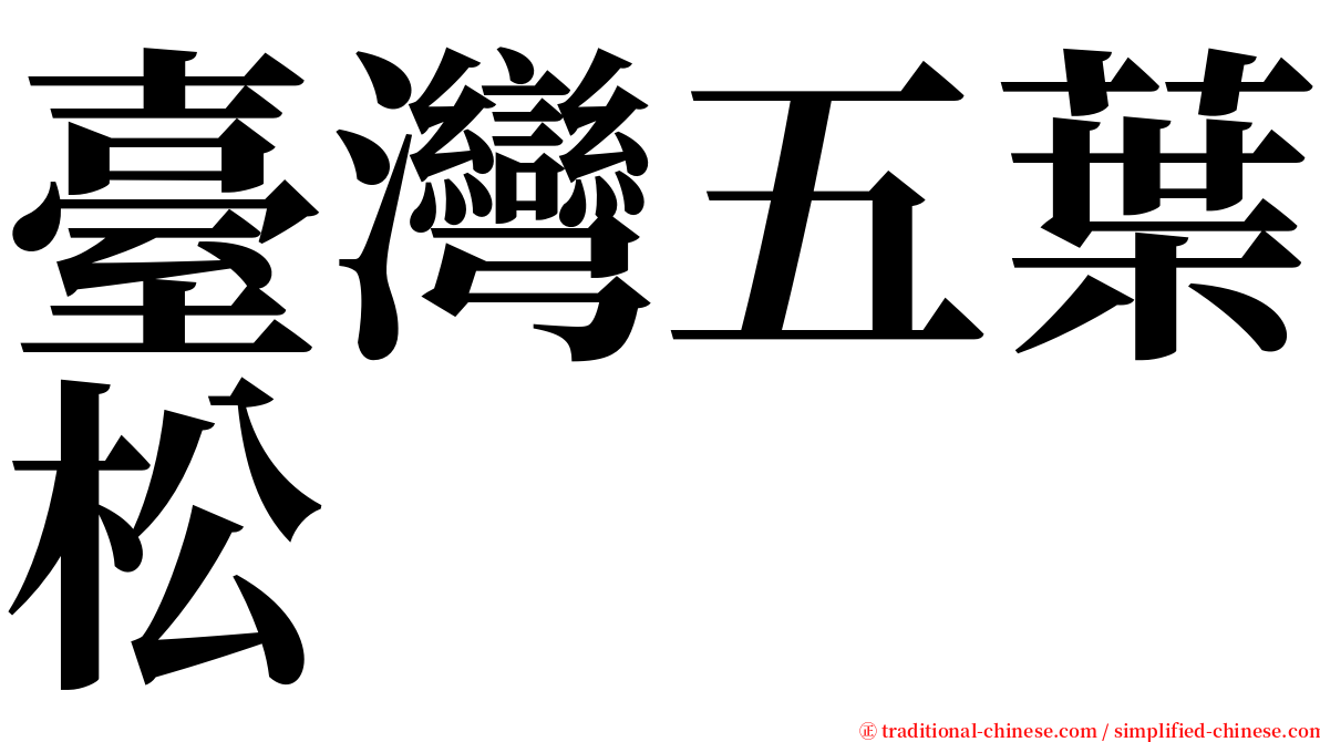 臺灣五葉松 serif font