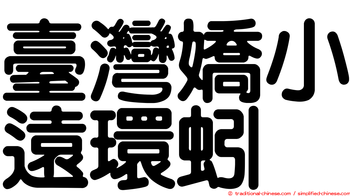 臺灣嬌小遠環蚓