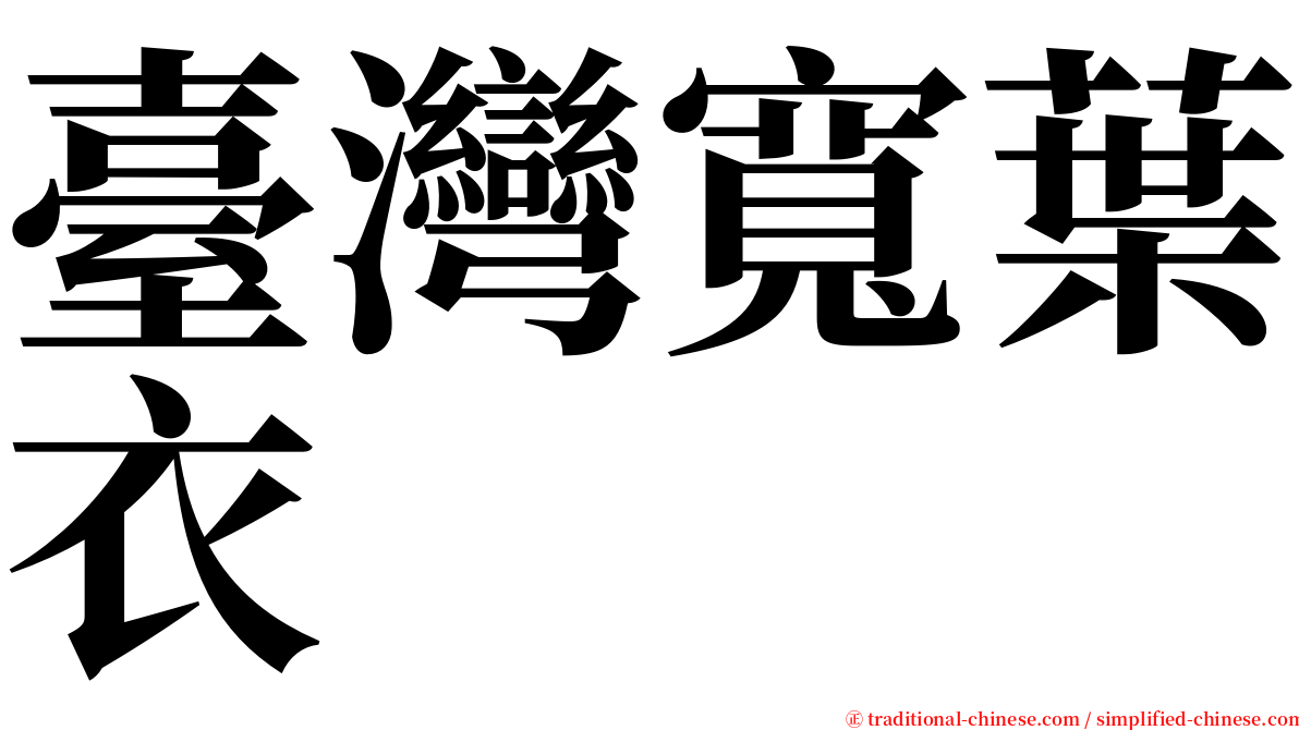 臺灣寬葉衣 serif font