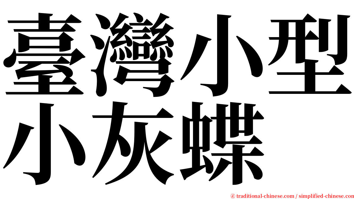 臺灣小型小灰蝶 serif font