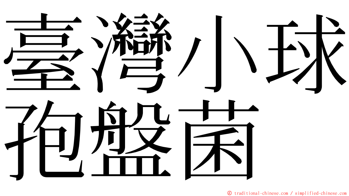 臺灣小球孢盤菌 ming font