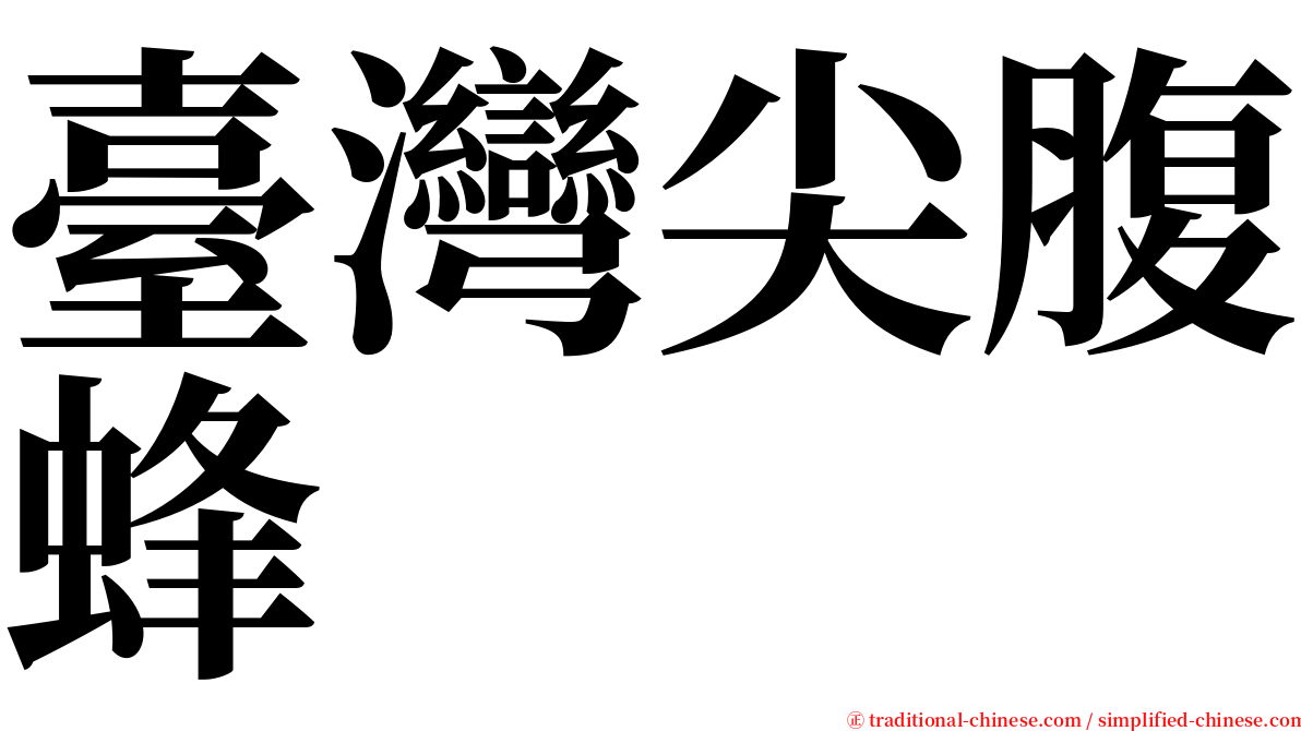 臺灣尖腹蜂 serif font