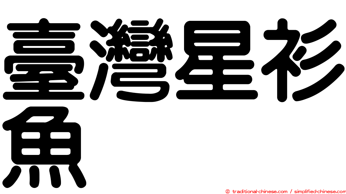 臺灣星衫魚