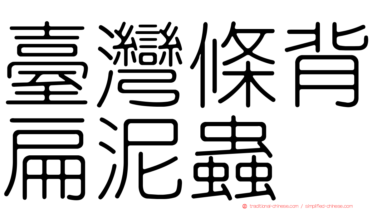 臺灣條背扁泥蟲