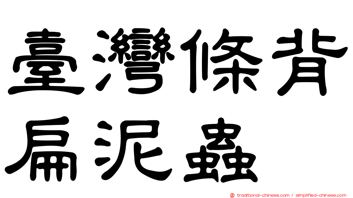 臺灣條背扁泥蟲