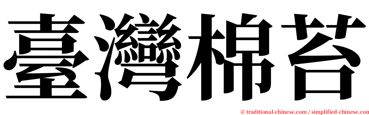 臺灣棉苔 serif font