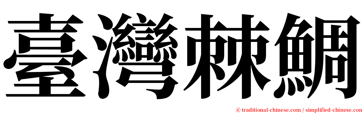 臺灣棘鯛 serif font
