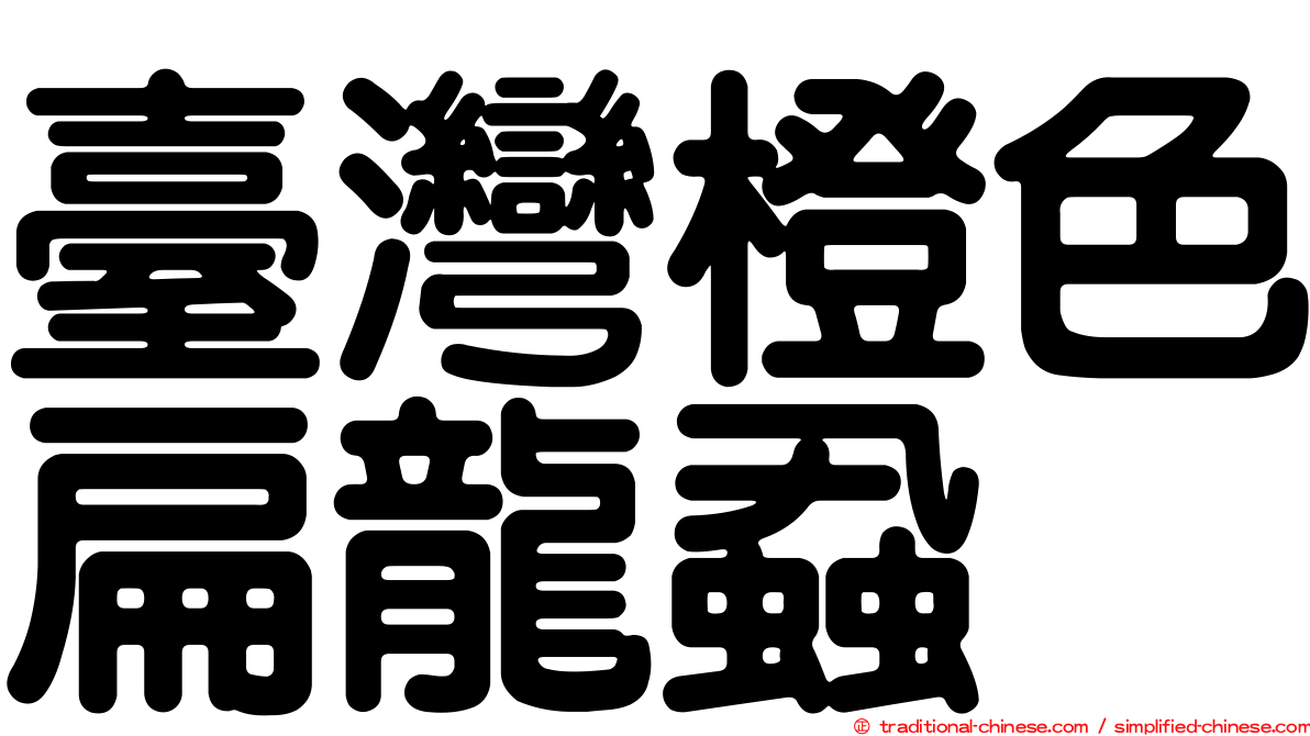 臺灣橙色扁龍蝨