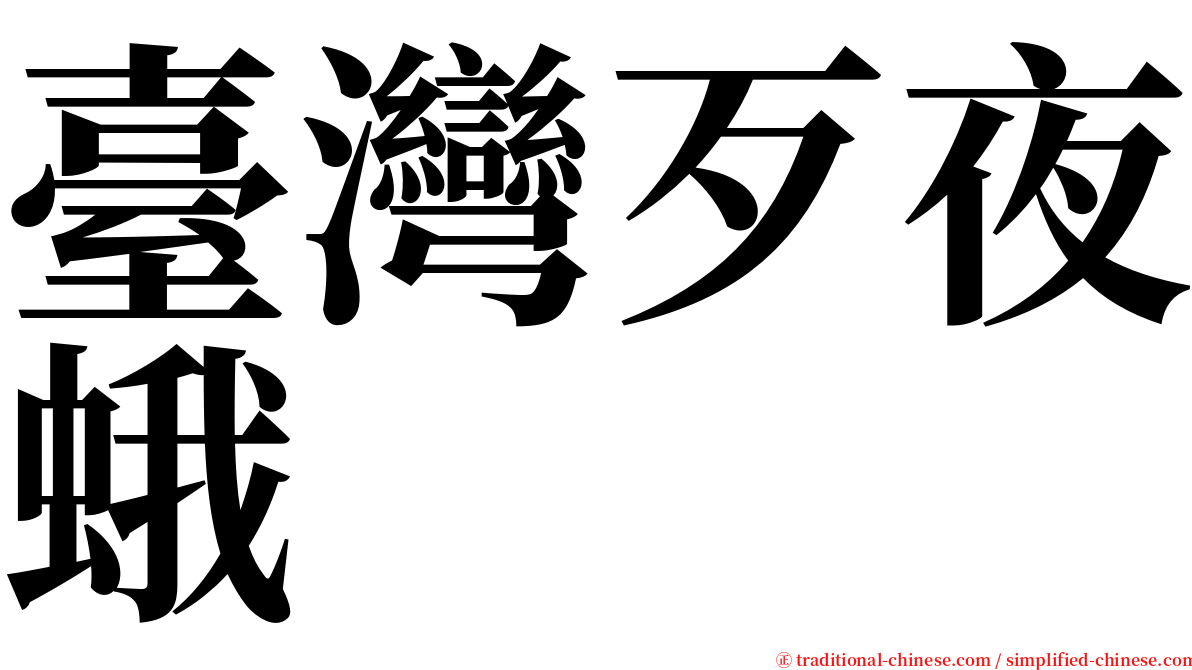 臺灣歹夜蛾 serif font
