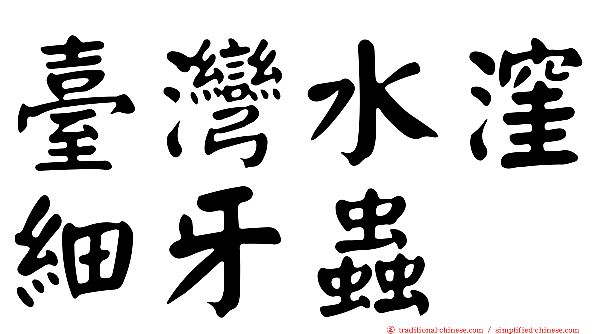 臺灣水漥細牙蟲