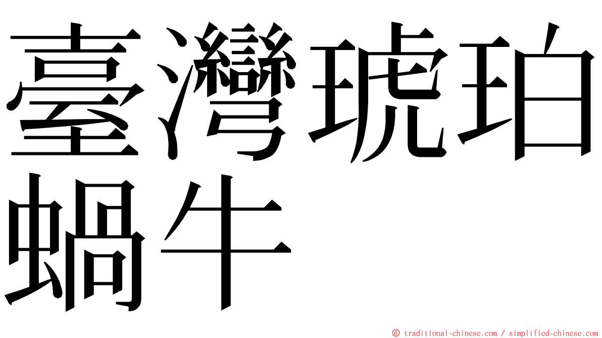 臺灣琥珀蝸牛 ming font