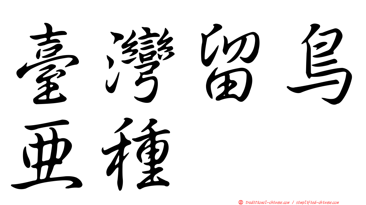 臺灣留鳥亞種