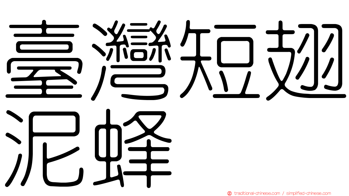 臺灣短翅泥蜂