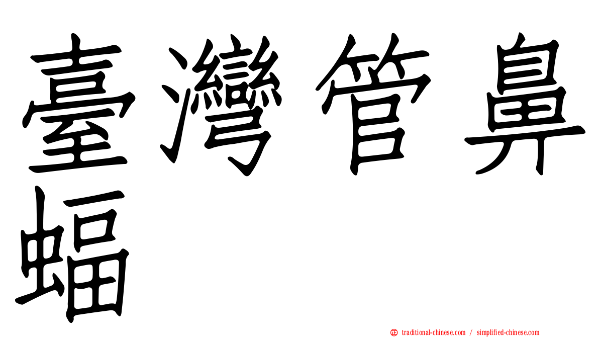 臺灣管鼻蝠