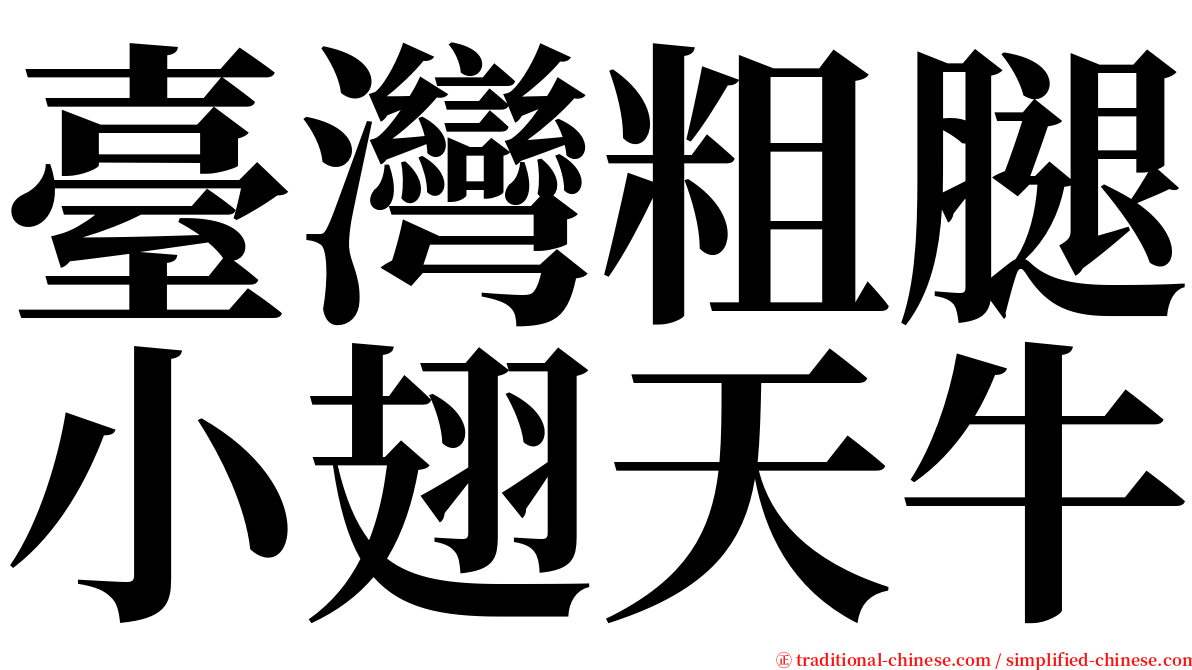臺灣粗腿小翅天牛 serif font