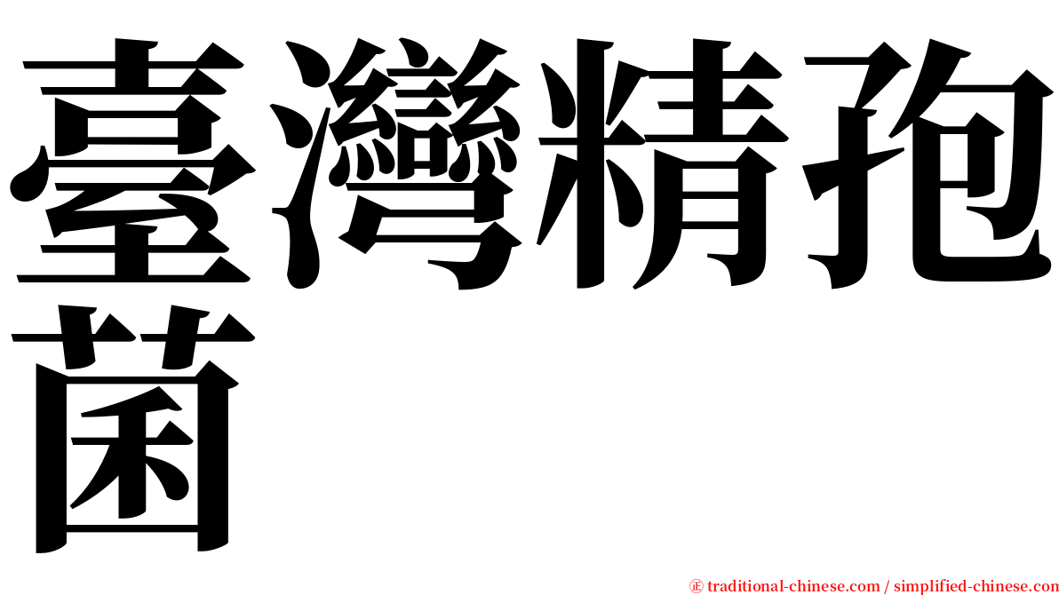臺灣精孢菌 serif font
