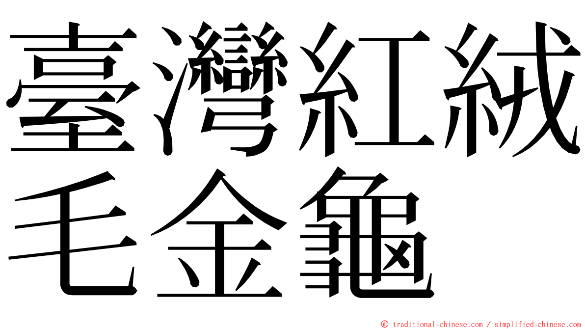 臺灣紅絨毛金龜 ming font