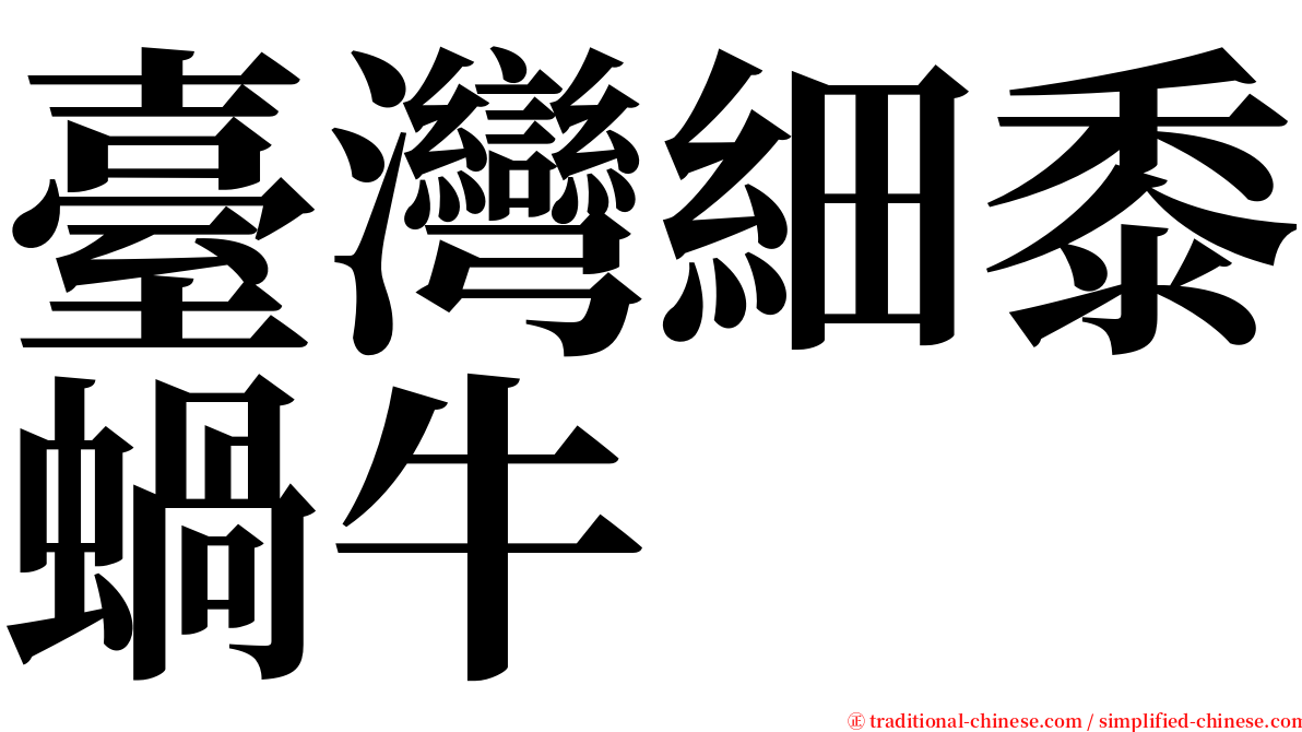 臺灣細黍蝸牛 serif font