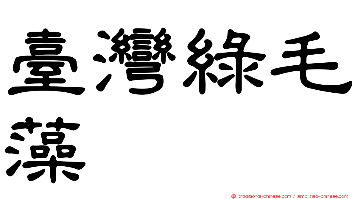 臺灣綠毛藻