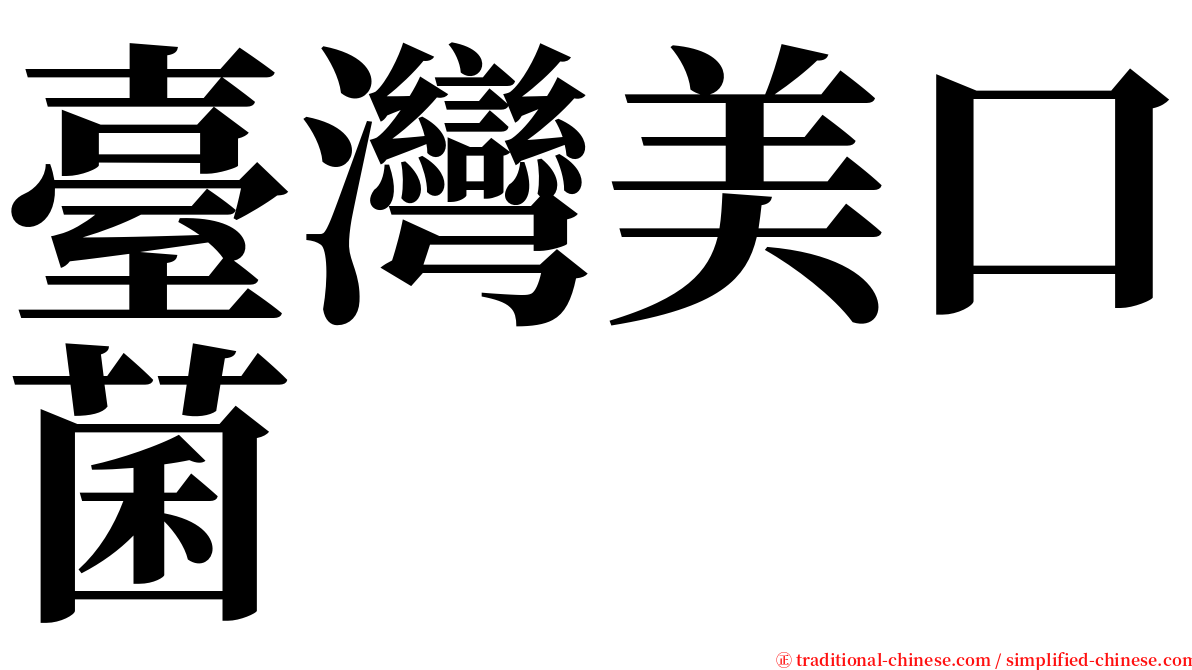 臺灣美口菌 serif font