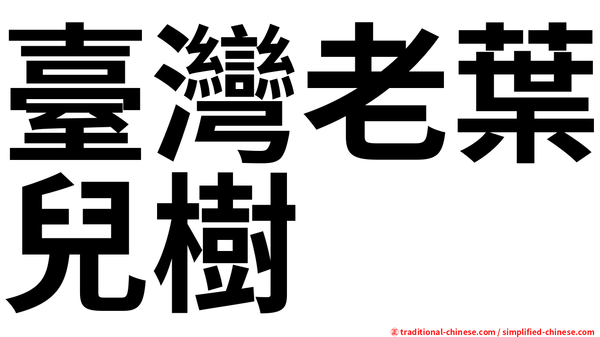 臺灣老葉兒樹