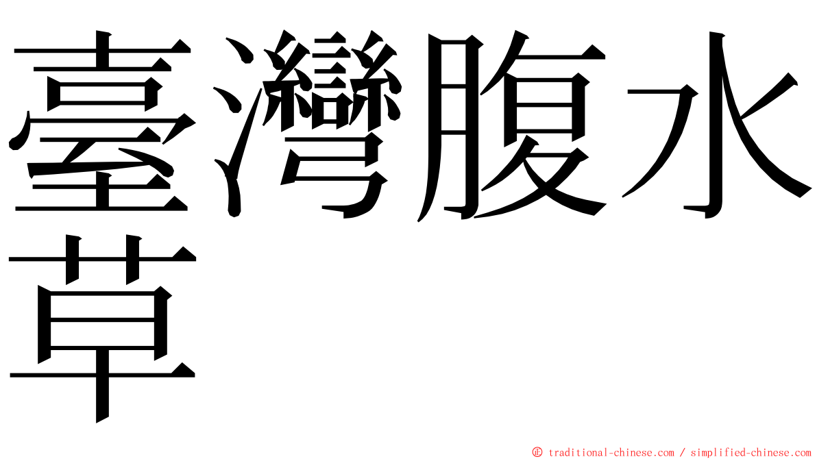 臺灣腹水草 ming font