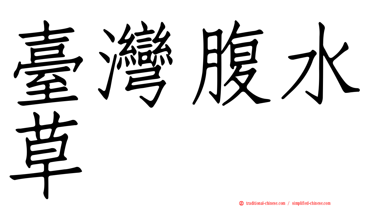 臺灣腹水草