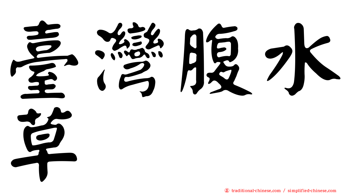 臺灣腹水草