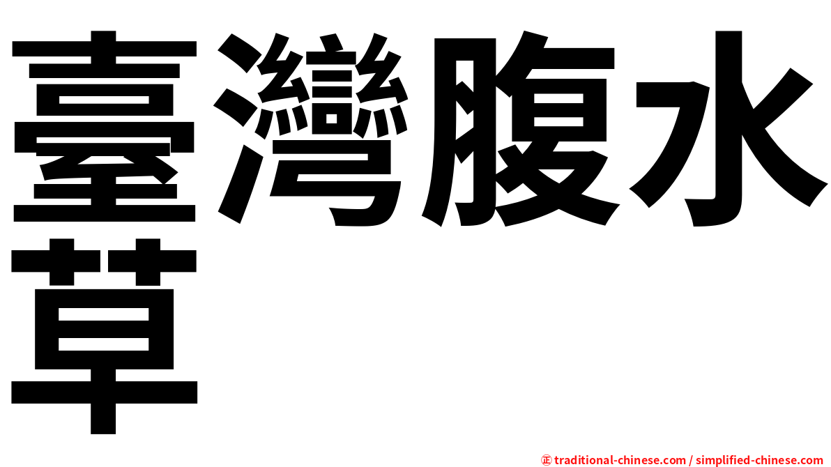 臺灣腹水草