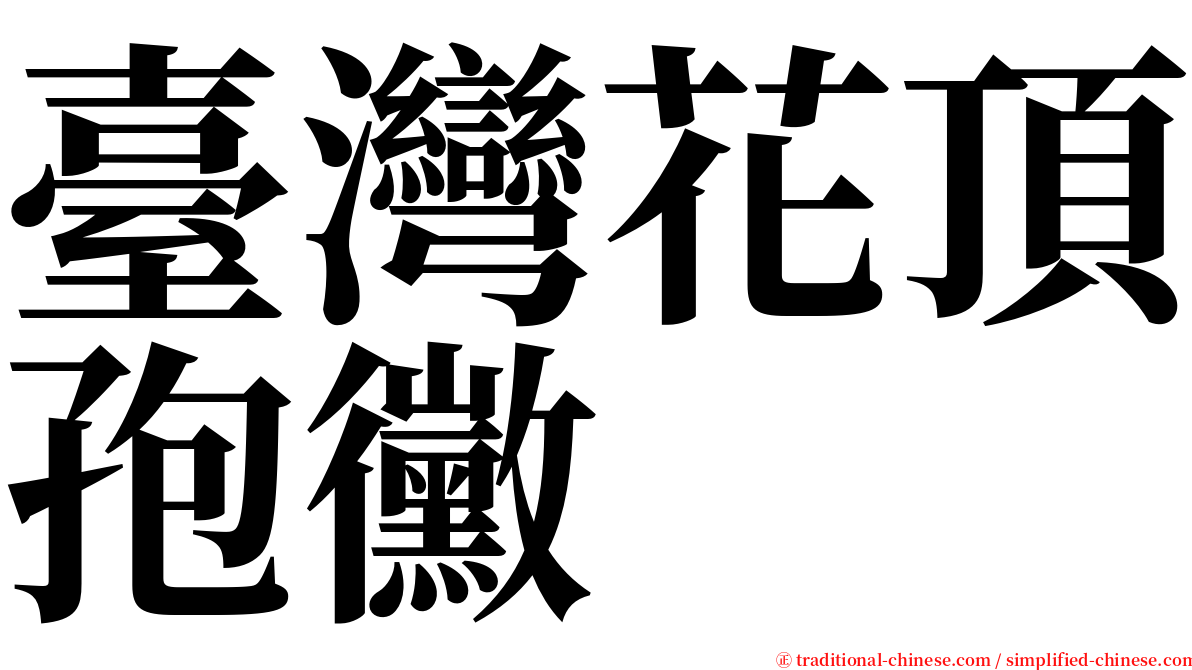 臺灣花頂孢黴 serif font