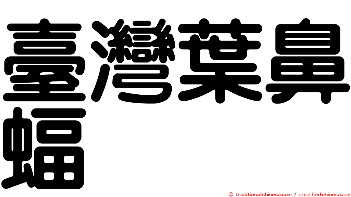 臺灣葉鼻蝠