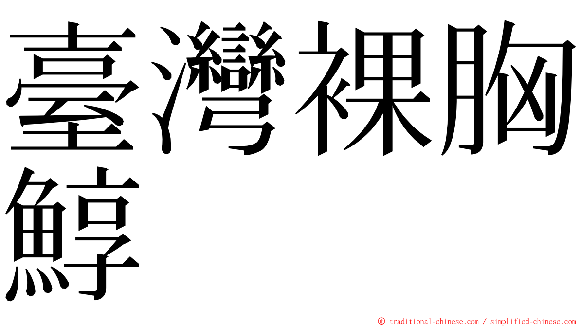 臺灣裸胸鯙 ming font