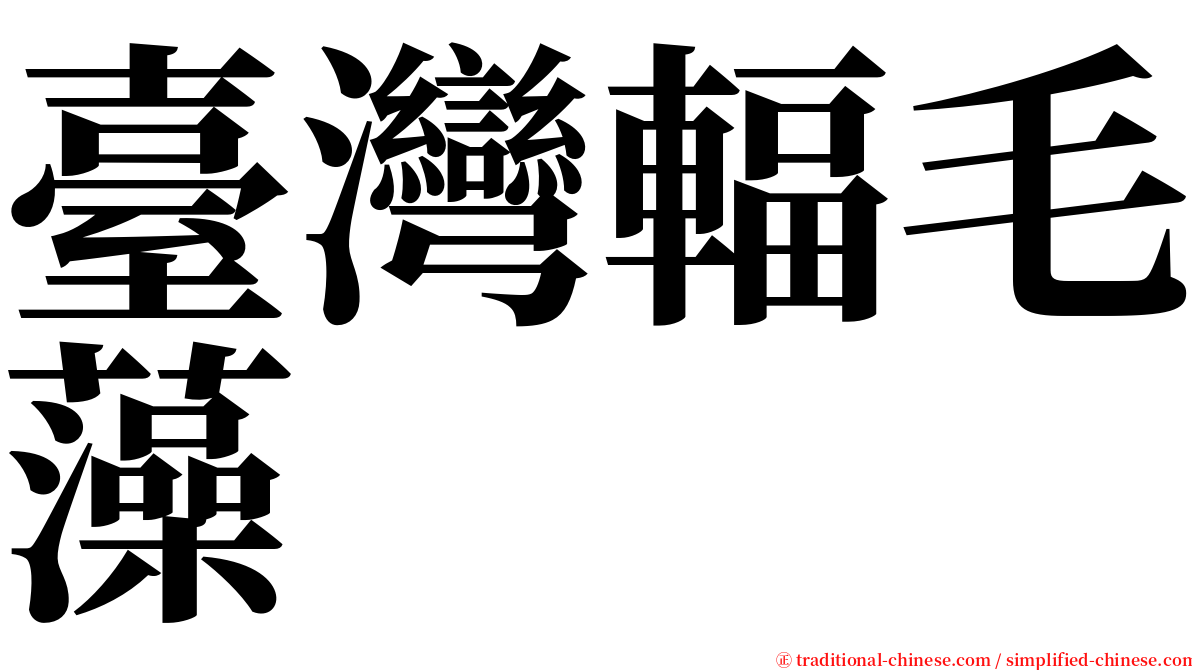 臺灣輻毛藻 serif font