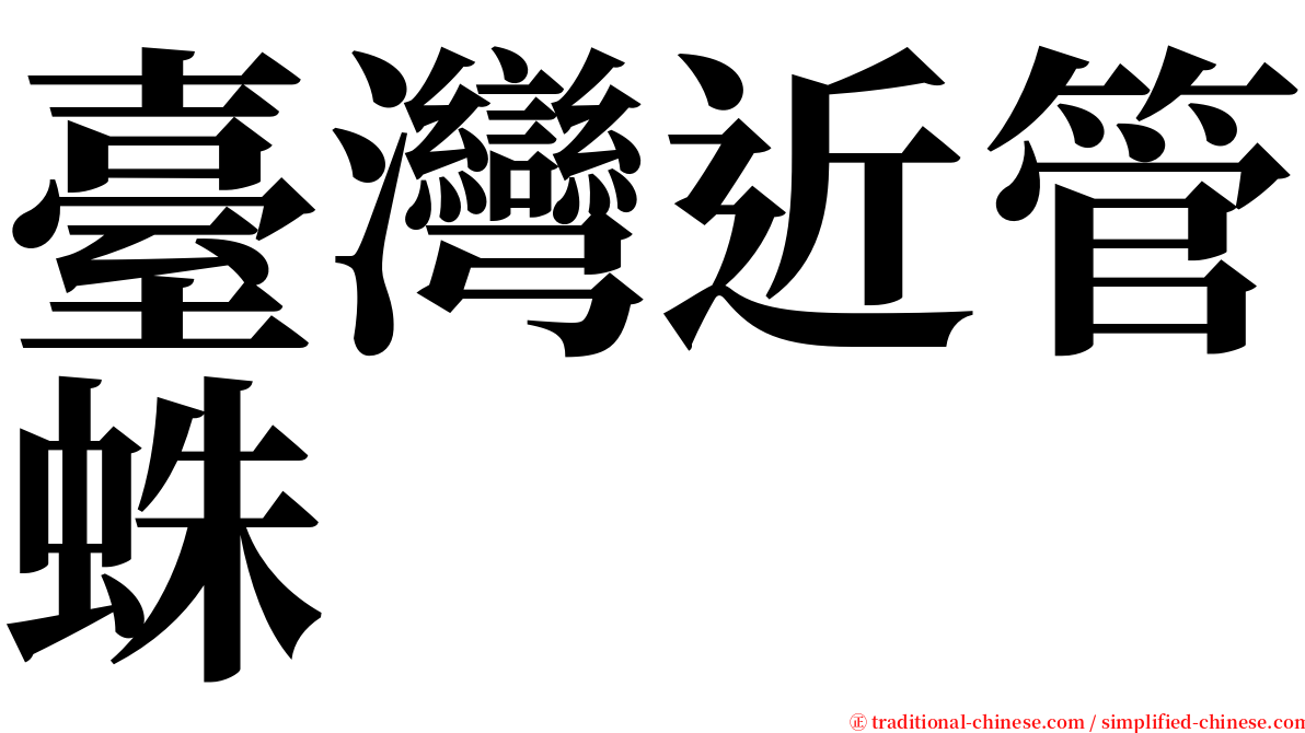 臺灣近管蛛 serif font