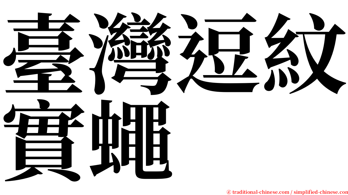 臺灣逗紋實蠅 serif font
