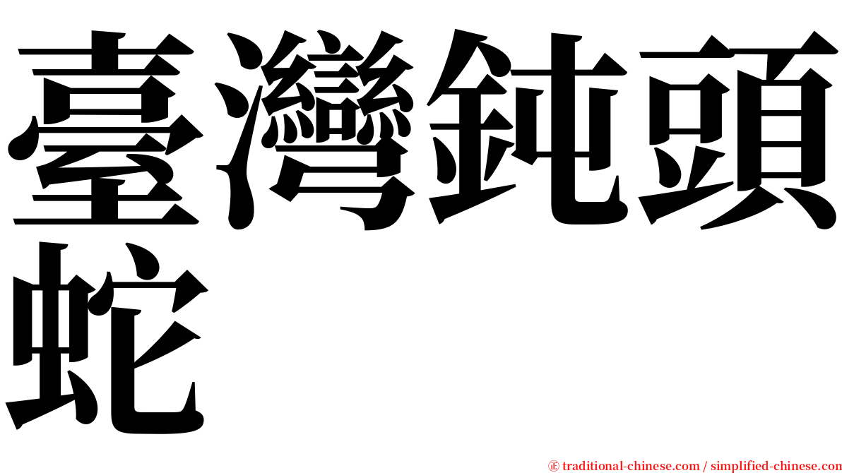 臺灣鈍頭蛇 serif font