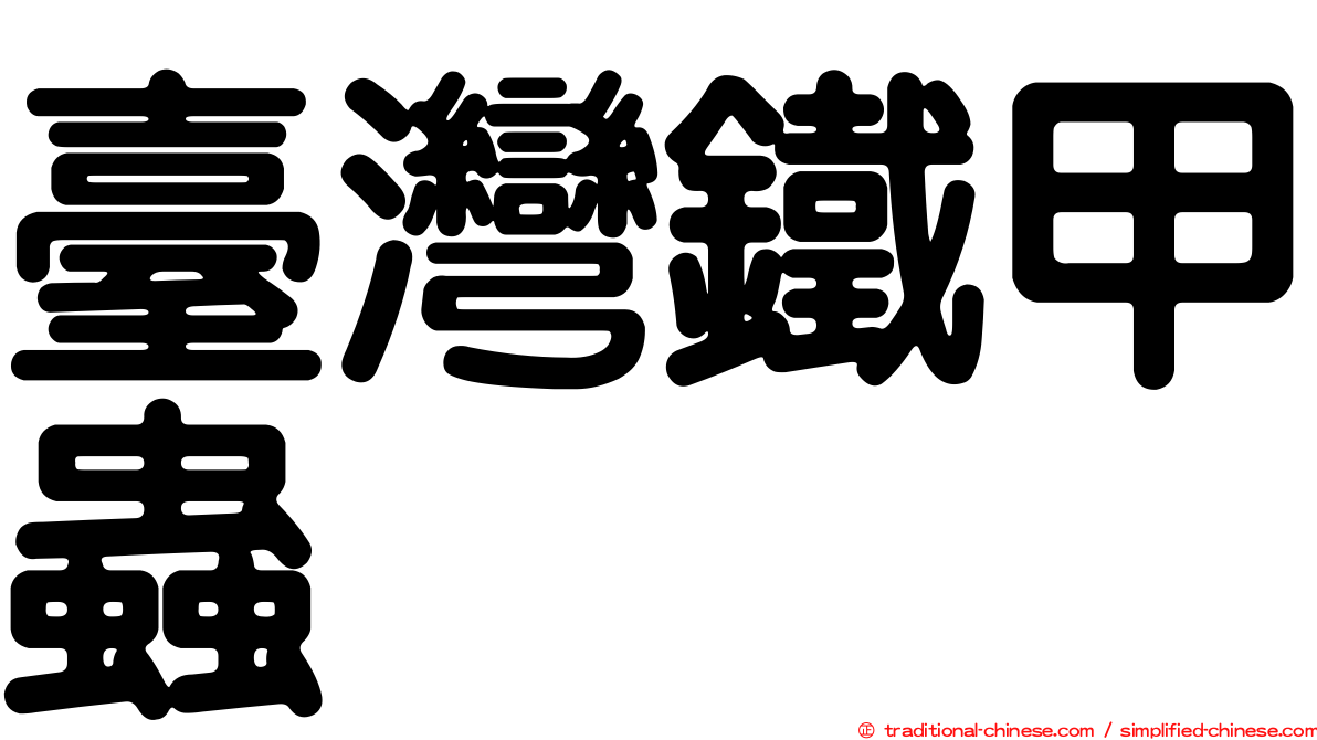 臺灣鐵甲蟲