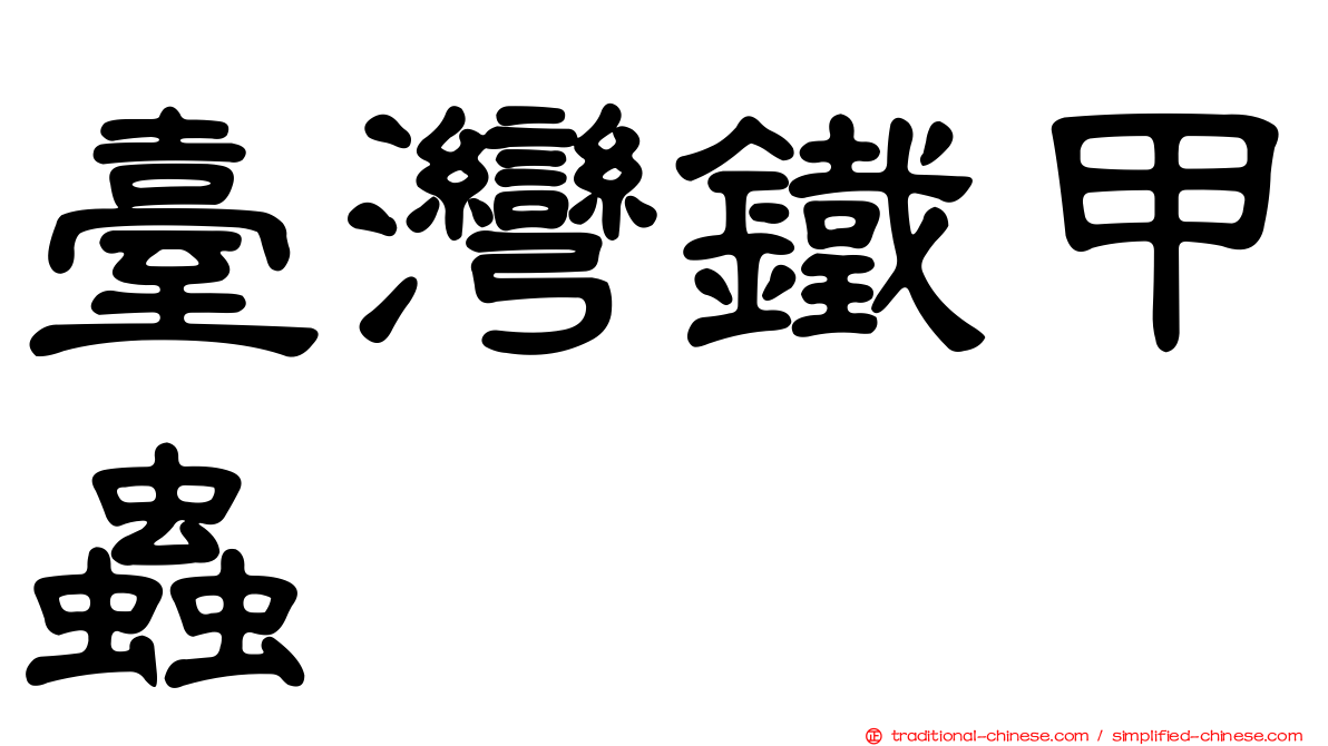 臺灣鐵甲蟲