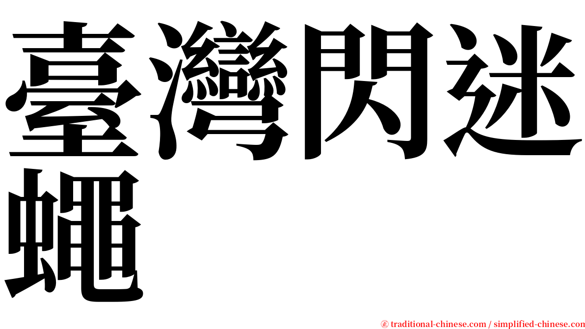 臺灣閃迷蠅 serif font