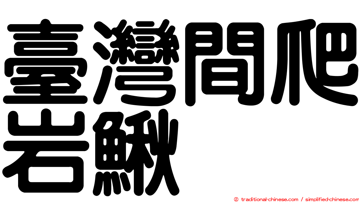 臺灣間爬岩鰍