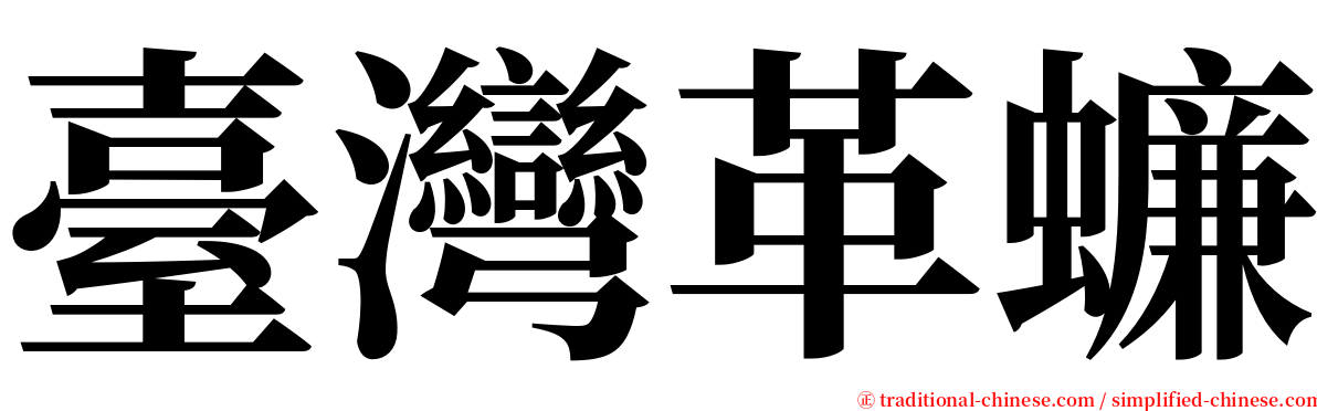 臺灣革蠊 serif font