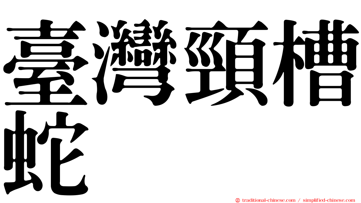 臺灣頸槽蛇