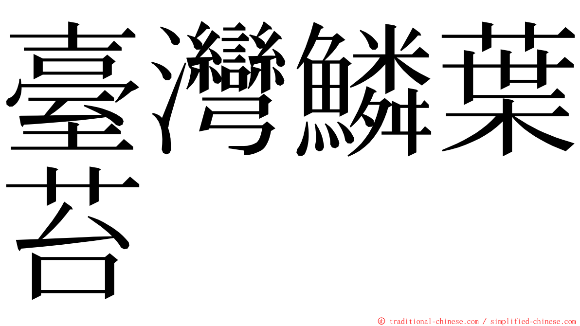 臺灣鱗葉苔 ming font