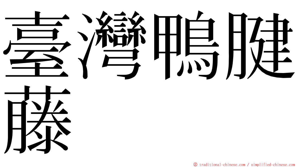 臺灣鴨腱藤 ming font