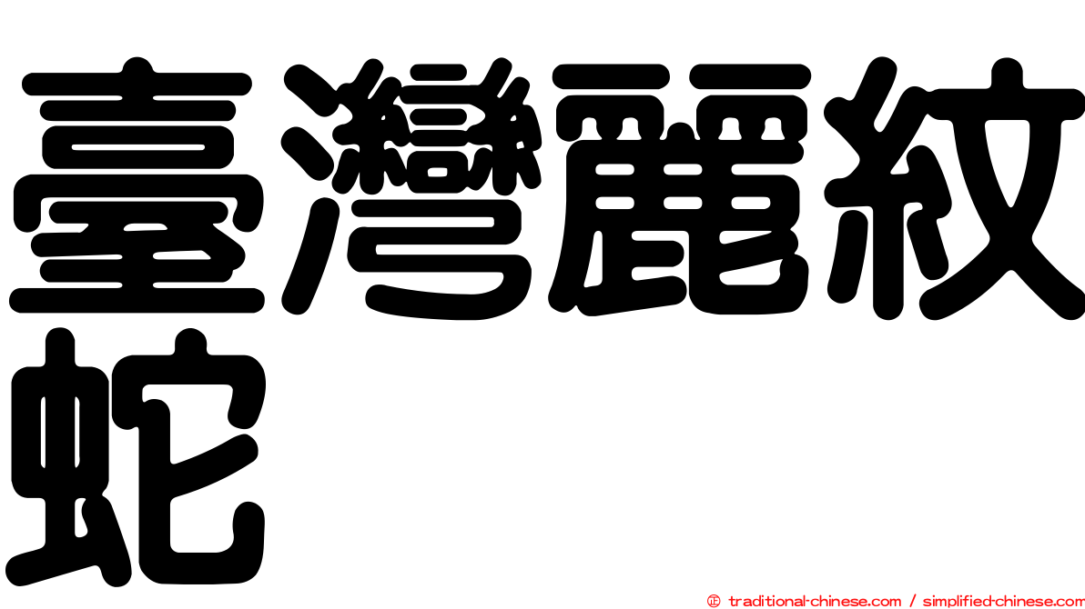 臺灣麗紋蛇